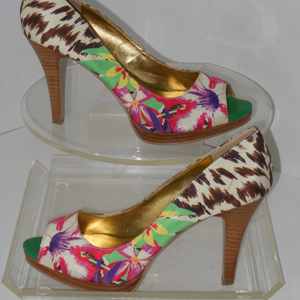 Nine West Peep Toe Multi-Color Classic Pumps - image 2